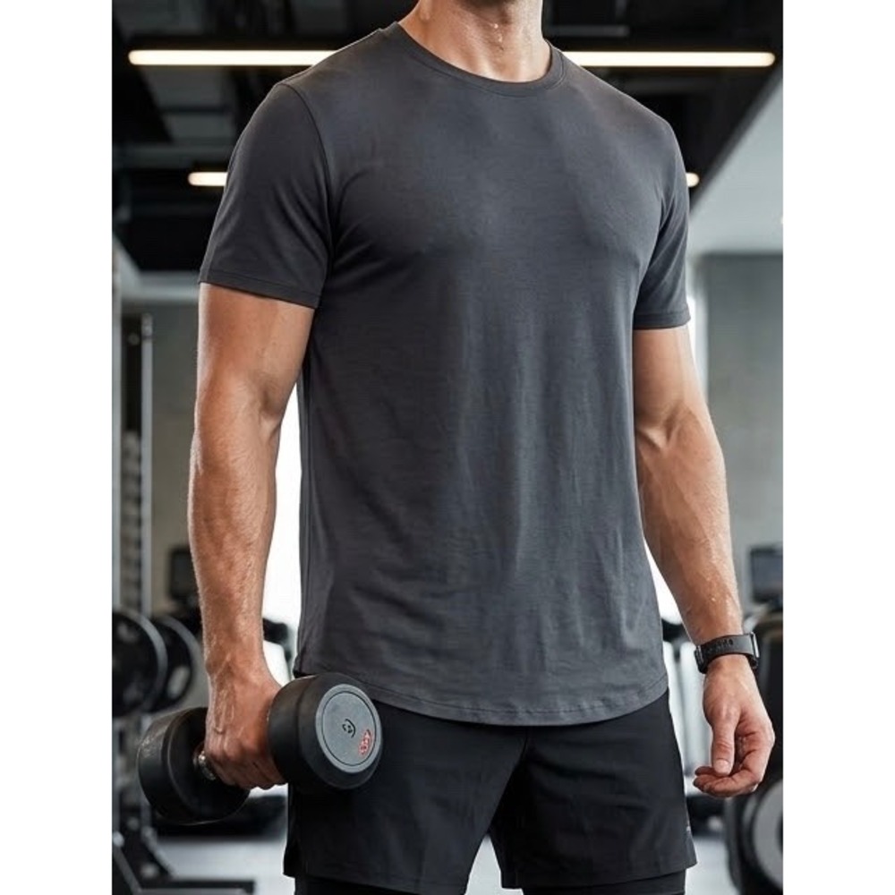 Lululemon Mens Fundamental Short Sleeve T-Shirt Charcoal Grey Crew Neck Tee XL